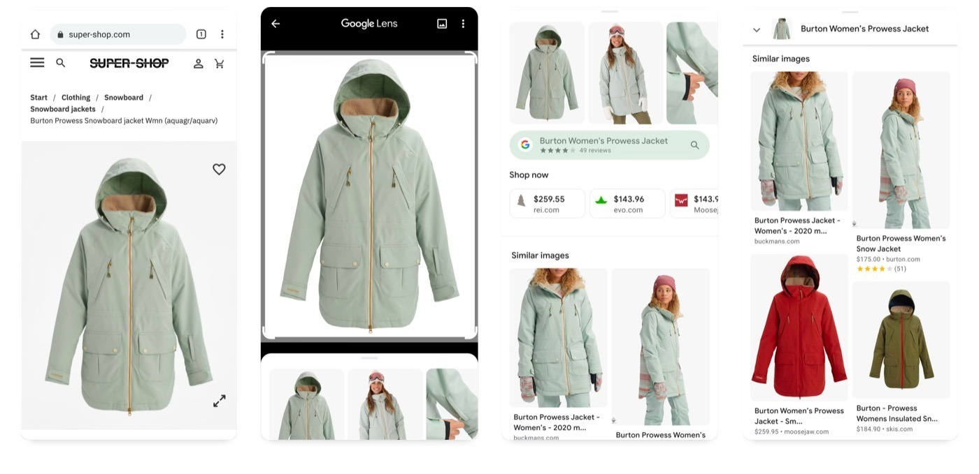Visual shopping was a key feature