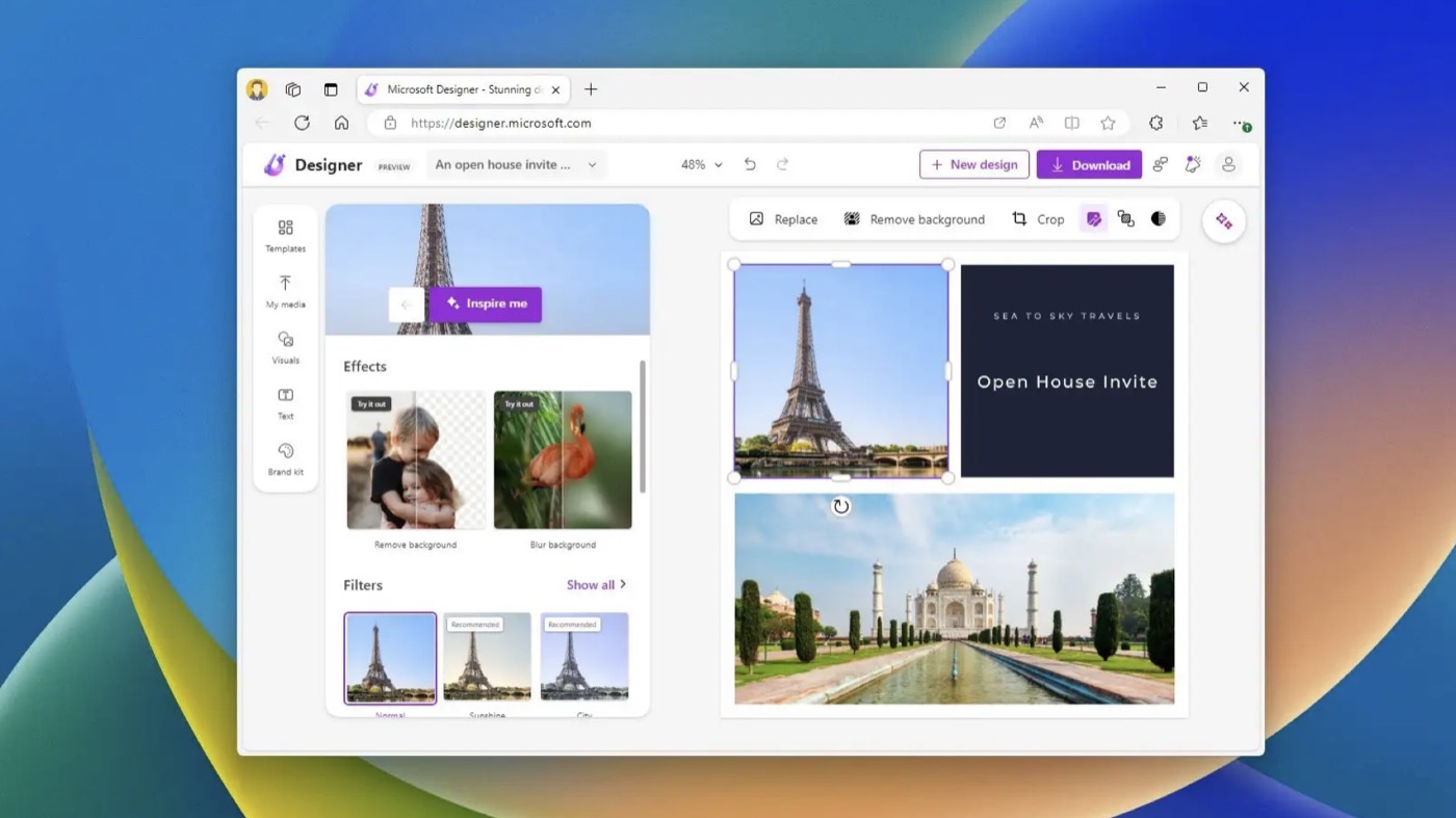 AI image editing with Microsoft Designer